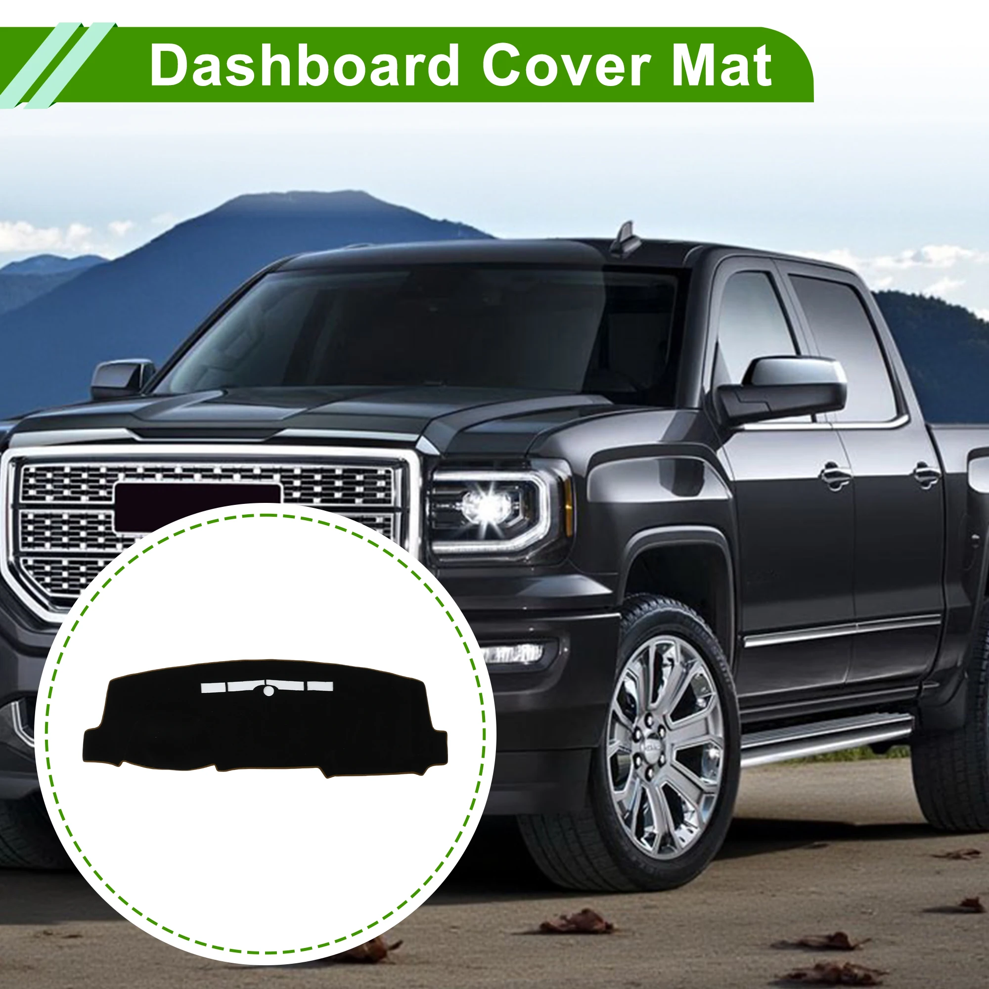 UXCELL Dashboard Cover for Chevrolet Silverado 2014-2018 Polyester Black Brown 1 Pc