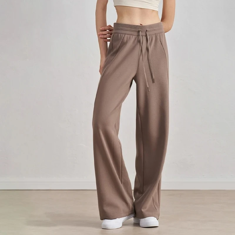 

High Waist Slimming Yoga Trousers Naked Drawstring Waistband Sportwear Outdoor Fashion Pendawearnt Straight Leg Pants