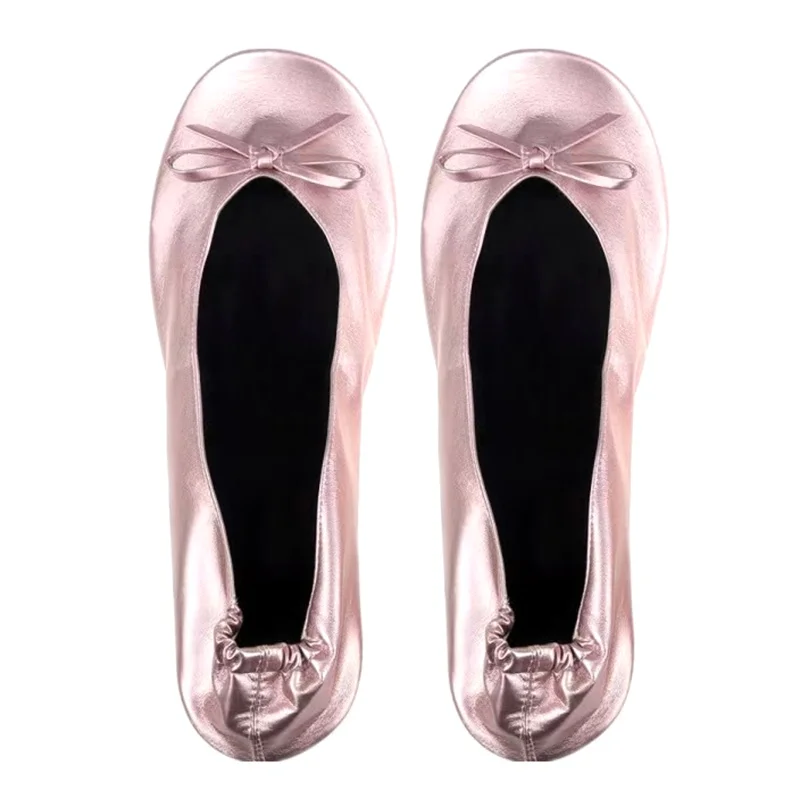 Indoor Foldable Ballet Shoes Wedding Dance Shoes Lace-free Wedding Unlimited Season Flats