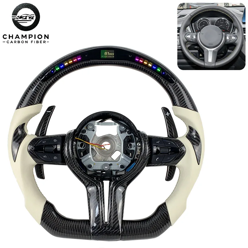 

Carbon Fiber Steering Wheel Shift Paddles for BMW X4 X5 F18 F20 F30 F31 F32 F22 F23 F10 F11 F80 LED Car Interior Accessories