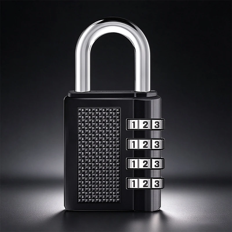 4 Digit Zinc Alloy Combination Lock Padlock Luggage Anti-theft Weatherproof Security Outdoor Gym Safely Code Door Lock Black
