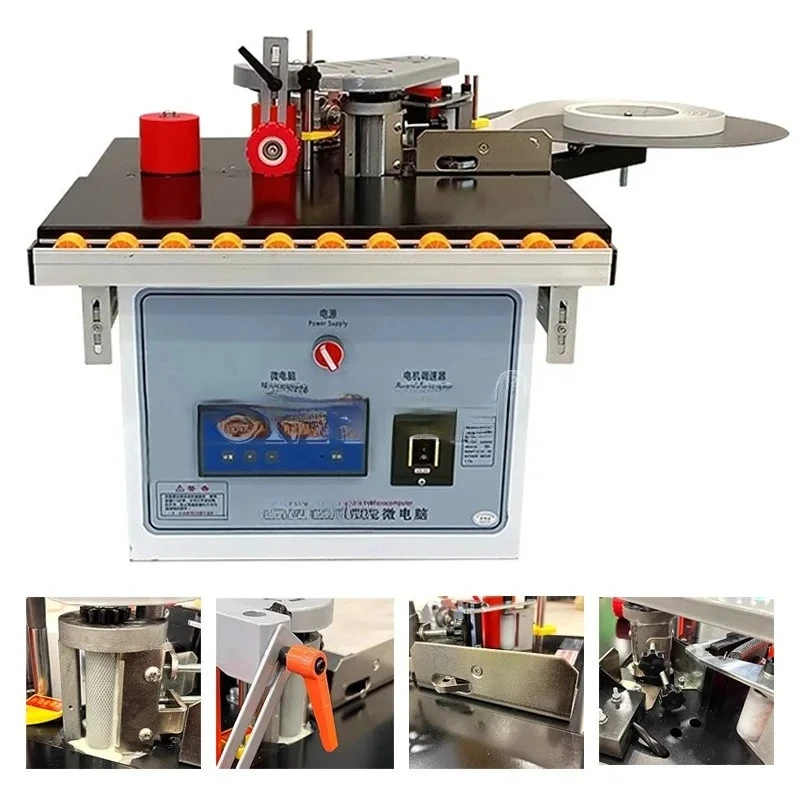 

Portable Automatic Edge Banding Machine for Woodworking Double Sided Adhesive Coating with Belt Breaking Function Industrial Use