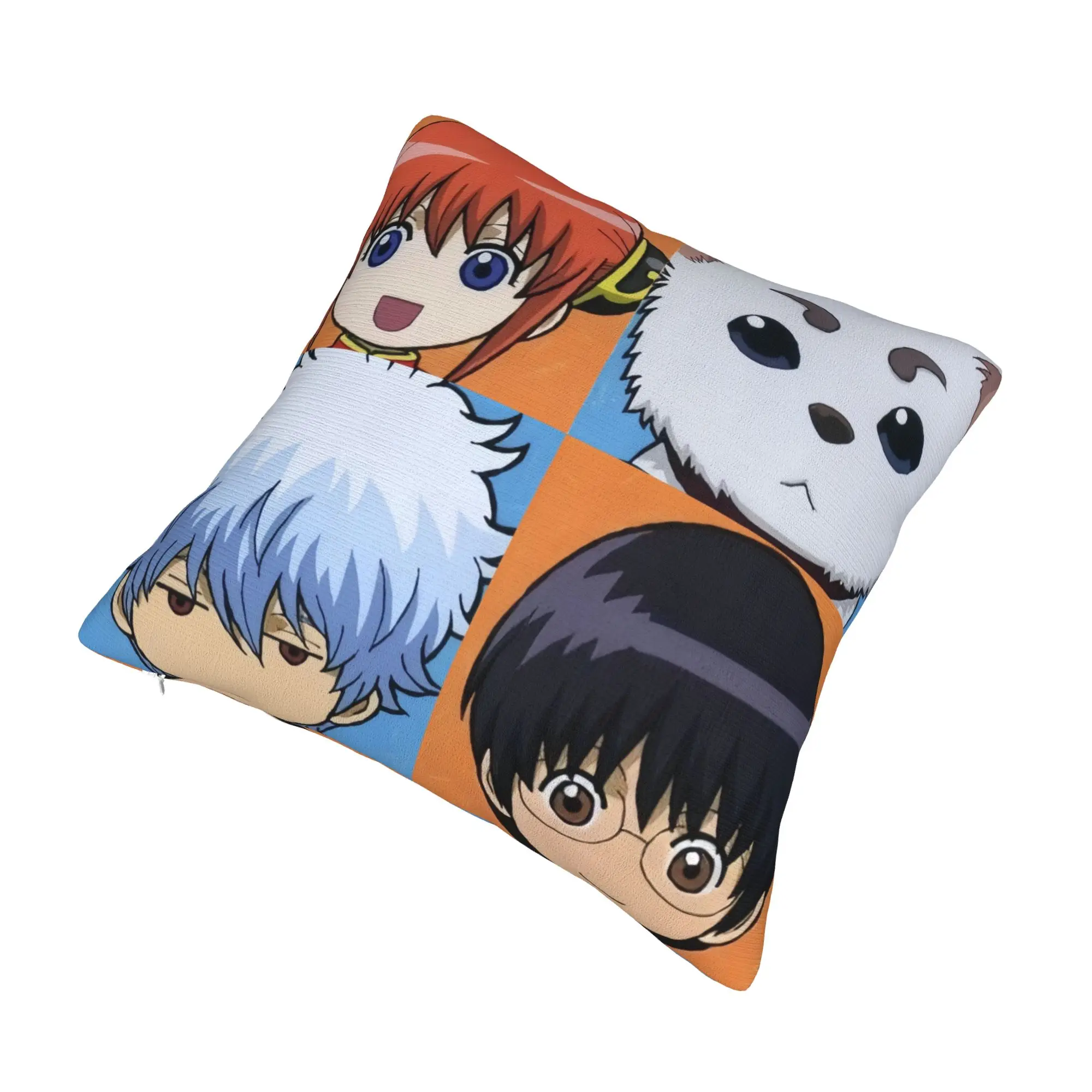 Anime Manga Gintama Checkered Plaid  Modern Throw Pillow Covers Decoration  Sofa Cushion