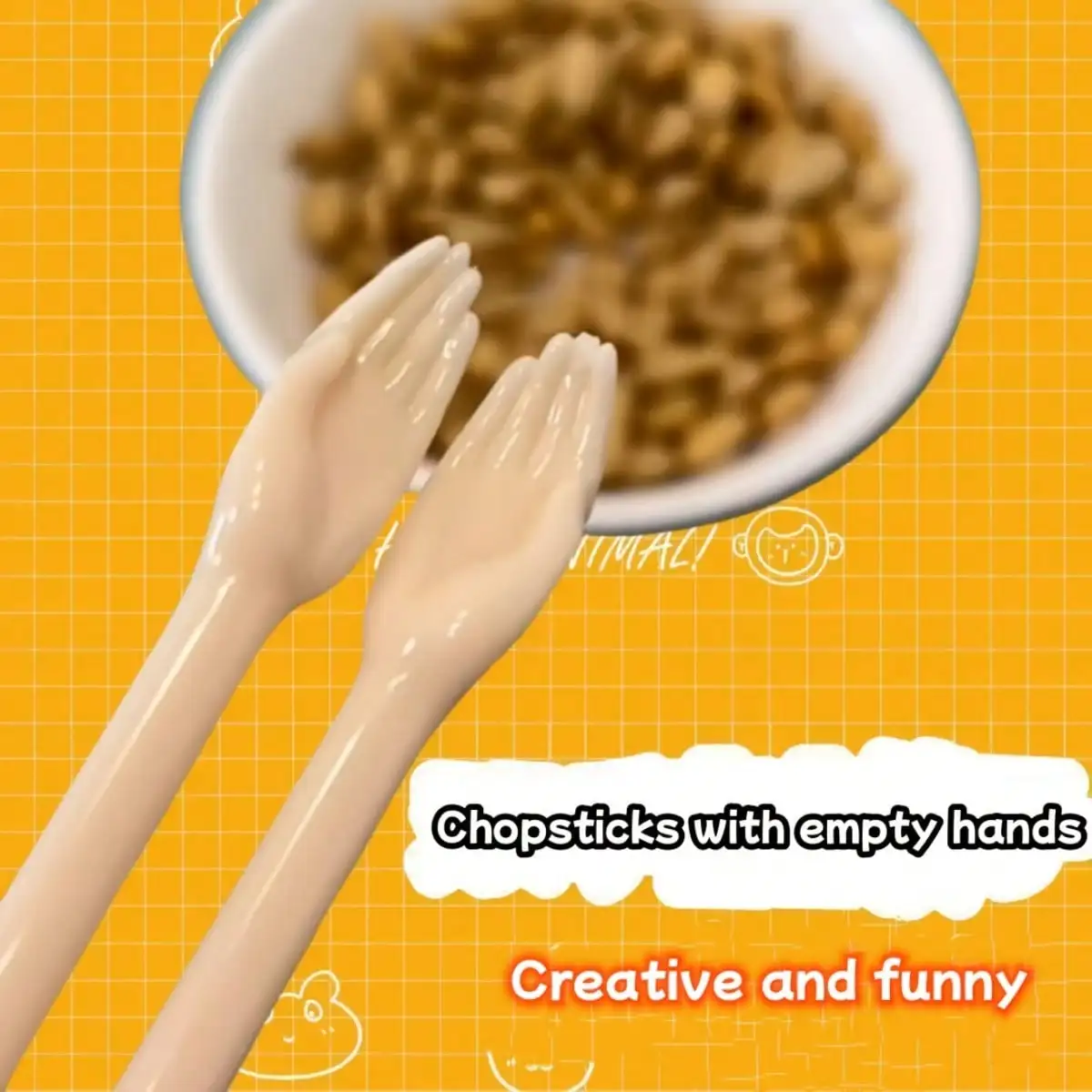 1pair  palm chopsticks - creative tableware, suitable for Christmas and birthday surprise gifts, humorous design, novel gifts