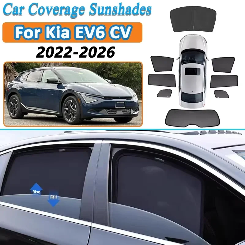 Car Sunshade For Kia EV6 CV 2022-2026 Anti-direct Sun Visor Privacy Curtain Cover Curtain UV Protector Sunshades Auto Accessorie
