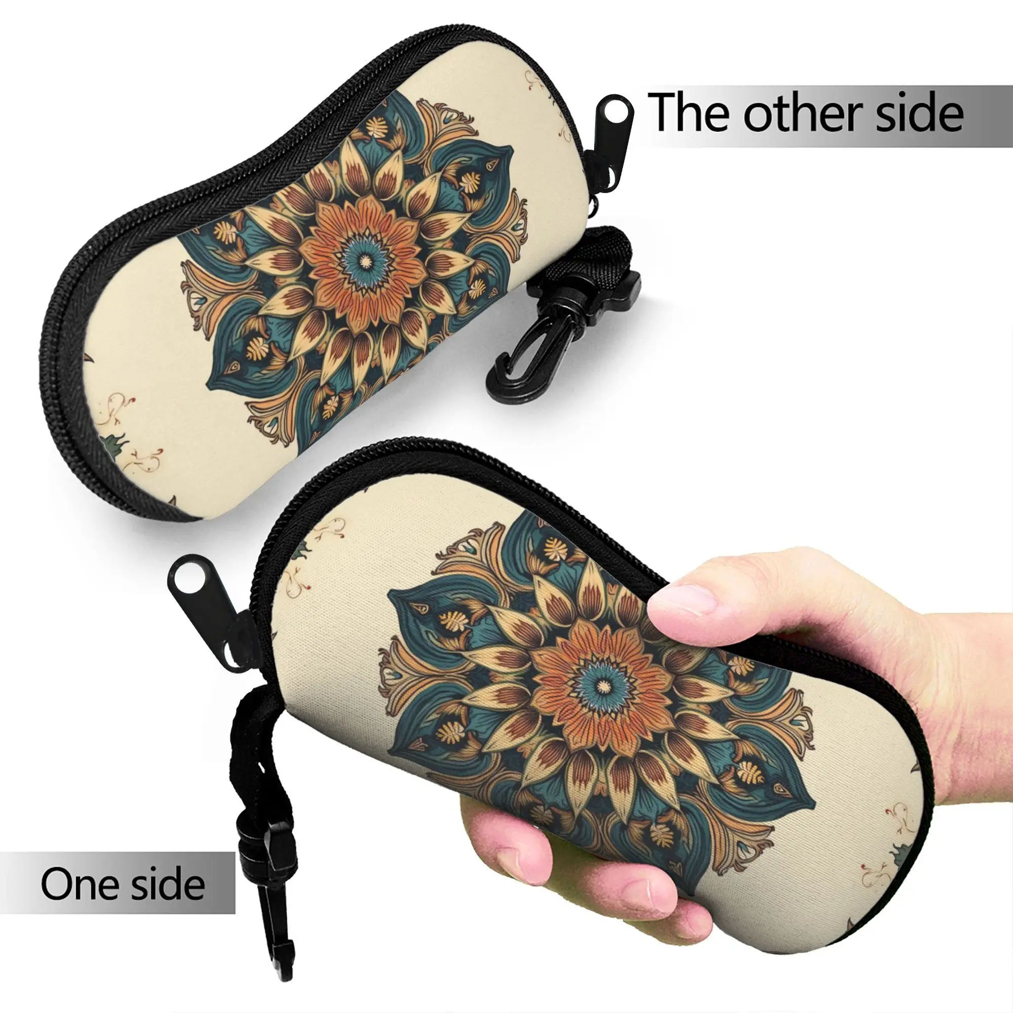 Retro Bohemian Woven Pattern  Glasses Case  Sunglasses Pouch Pocket Classic Eyewear Box Zipper Men Women Glasses Box