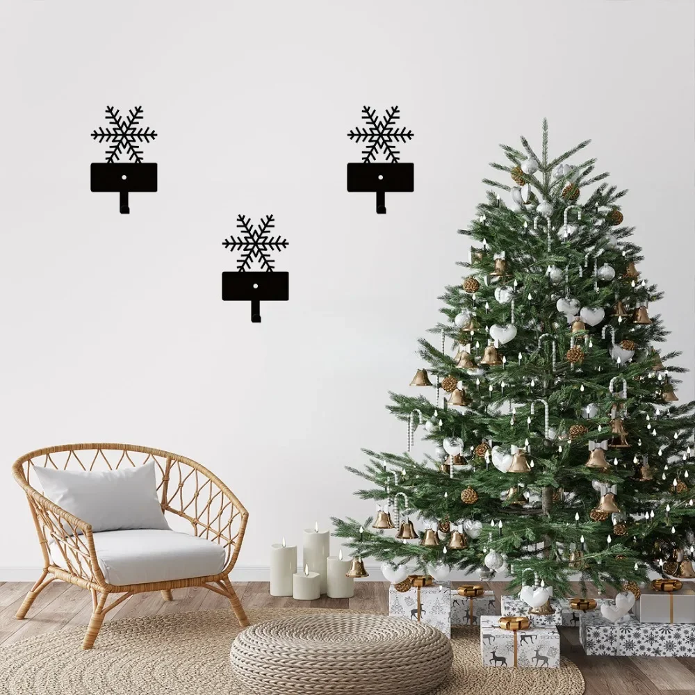 CIFBUY Wrought Iron Snowflake Hook Wall Mount Key Belt Hanger Decorative Hook for Home Entryway Christmas Festival Scene Decor