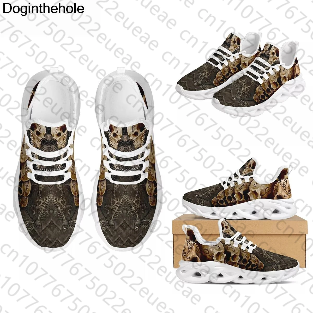 Doginthehole Summer Sneakers Cool Skull Men's Designer Shoes Breathable Flats for Teens Footwear New Footwear Sapatos Masculinos