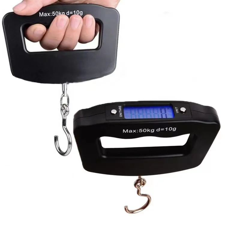 50kg Portable Electronic Luggage Scale LCD Display Travel Digital Luggage Scale Hanging Backlight Balance Weighing