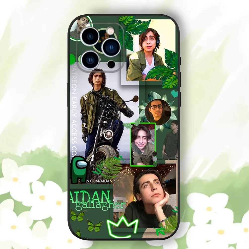 A-Aidan Gallagher Actor Phone Case For iPhone 16,15,14,13,12,11 Plus,Pro Max,XS,X,XR,SE,Mini,8,7，Soft Silicone Black Cover