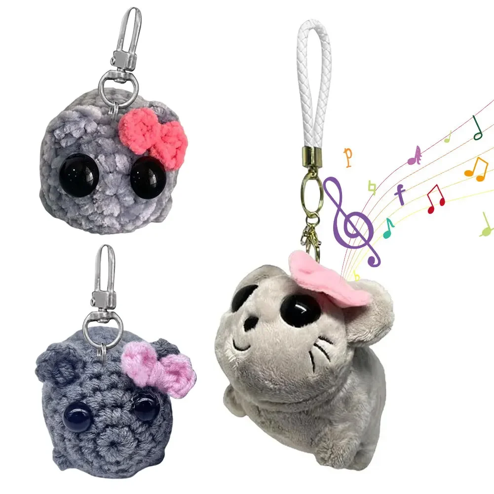 Trieste Hamster Knuffel Knuffel Plushie Hanger Hamster Sleutelhanger Speelgoed Zacht Knuffelig Triest Hamster Speelgoed Vlinderdas Detail Gehaakt