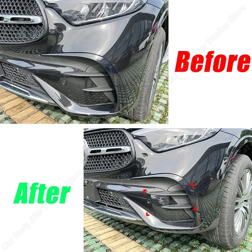 Front Bumper Air Vent Trim for Mercedes Benz GLC Class X254 GLC260 GLC300 AMG 2023+ Car Intake Frame  Splitter Spoiler Canard