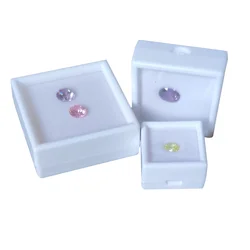 15Pcs Jewelry Storage Box Diamond Gemstone Organizers Glass Cover Ring Pendant Coin Case 3cm/4cm/5cm Sizes Box for Organization