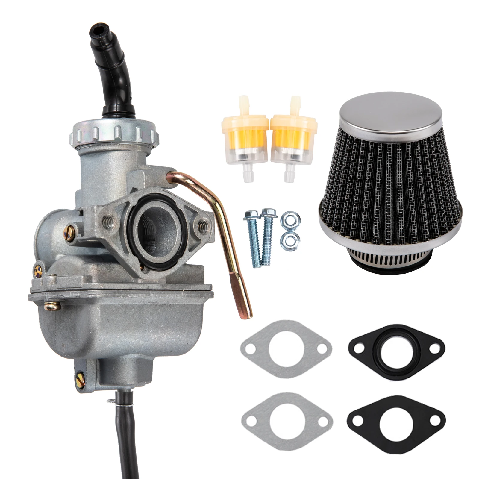 PZ20 Motorcycle Carburetor & Air filter Set 20mm Universal For 50cc 70cc 90cc 110cc ATV Go-kart Motocross Pit Bike