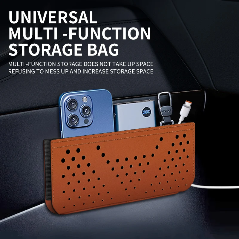 

Large Capacity Car Storage Pouch - No Dividers | Hold Power Bank/Phone/Cables | Waterproof Vehicle Organizer Bag