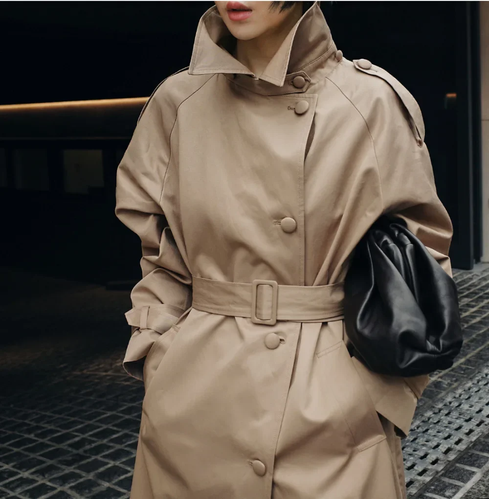 

Luxury autumn Windbreaker Women Long Trench Coats Elegant Spring Jacket Belted Korean Fashion Winter Women Outerwears