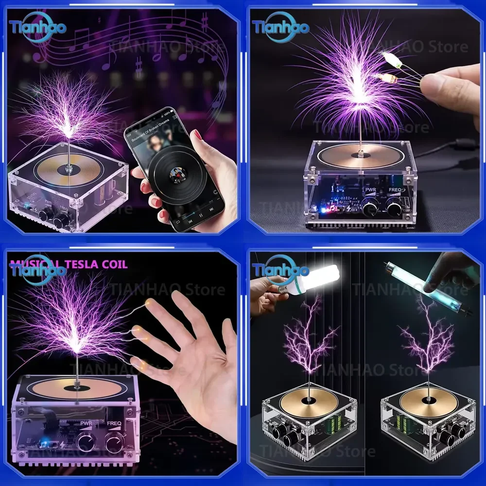 Mini Bluetooth Speaker Arc Music Box Coil Artificial Lightning High Power for All Devices