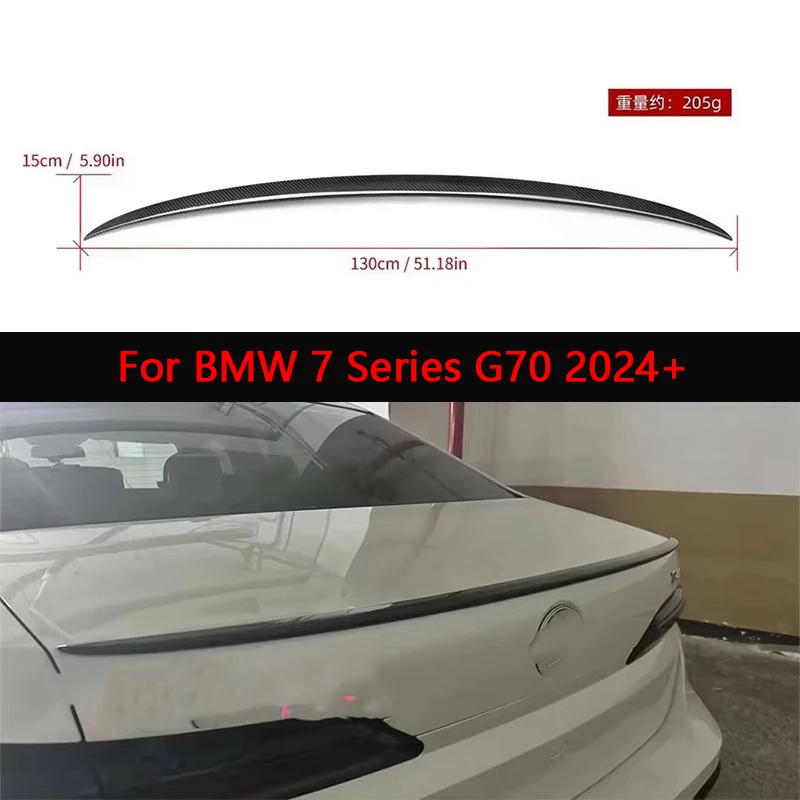 

For BMW 7 Series G70 2024+ Carbon Fiber Tail fins Rear Trunk Spoiler Guide Wing Rear Wing Car Trunk Diverter body kit