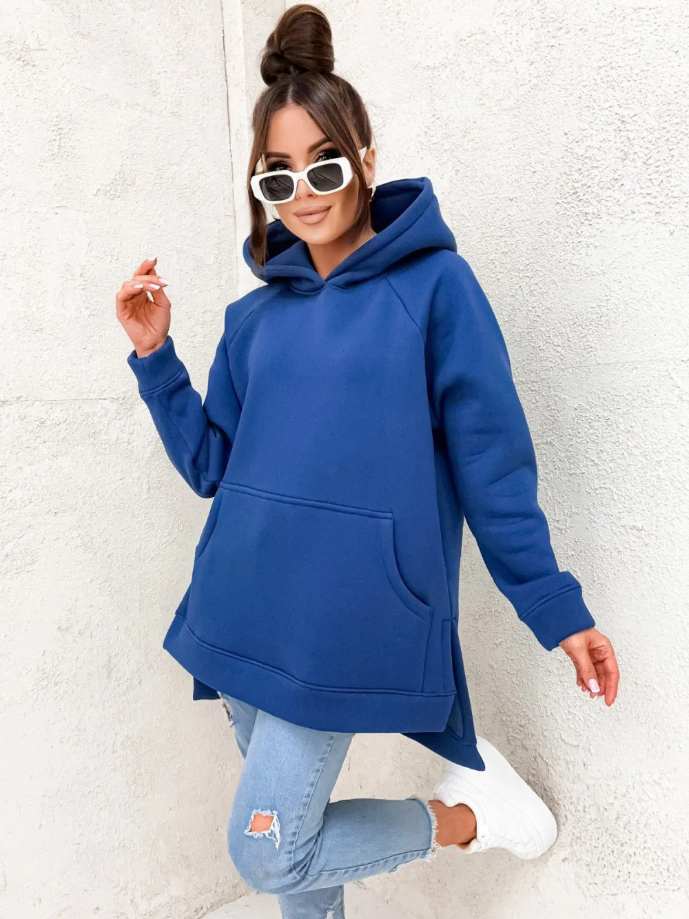 Winter Pullover Sweater Women Tops Boho Cap Casual Pocket Long Sleeve Pull Female Solid Hooded Sweaters Pullovers