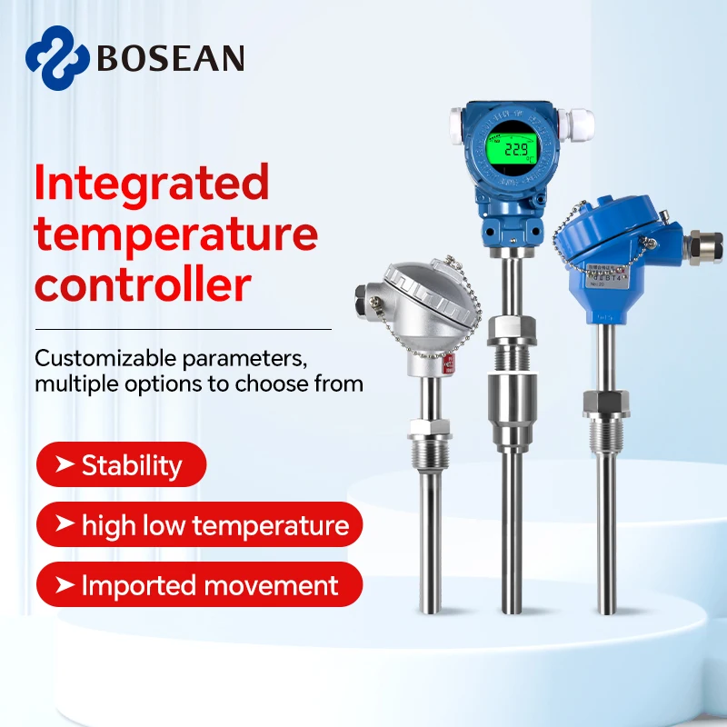 Integrated 4-20Ma Digital Display ABS Plug-In Thermal Resistance Sensor Customizable OEM Industrial ODM