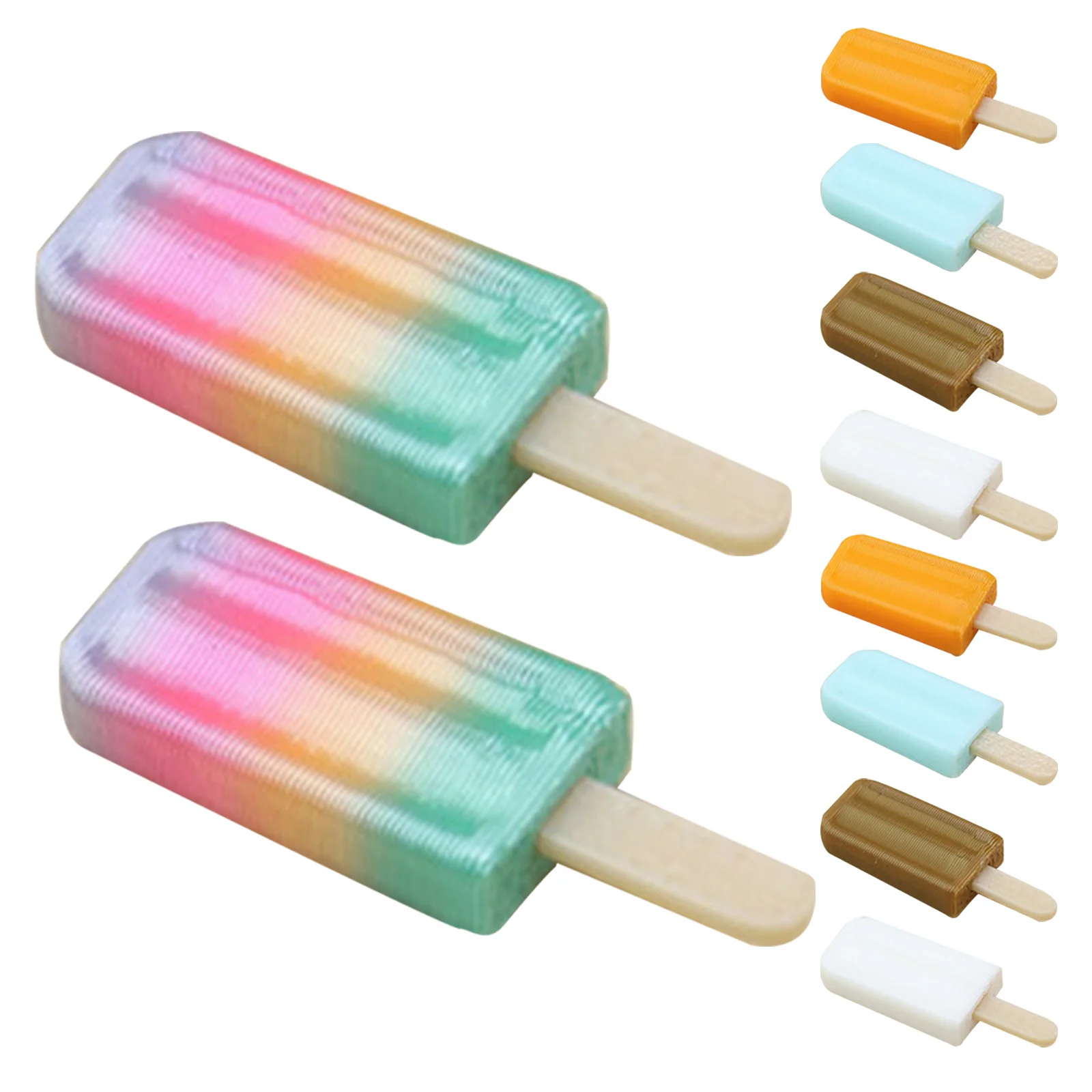 10Pcs Miniature Ice Cream Accessories Colorful Ice-Lolly Simulation Food for Dollhouse and Mini Kitchen Props Ice Cream Mini