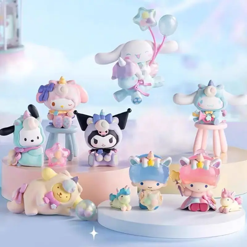 Śliczna kreskówka Sanrio My Melody Kuromi Cinnamoroll Purin Fantasy Paradise Series Blind Box Motherland Version Figurka Prezent świąteczny