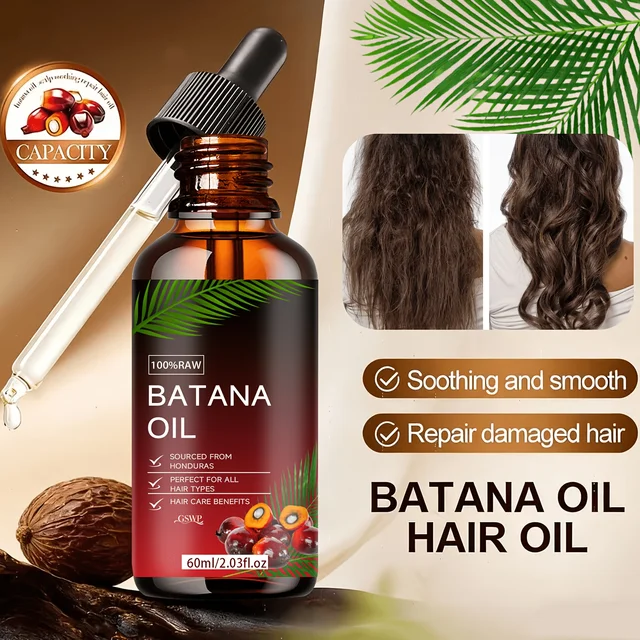 GSWP Batana Oil Hair Oil, Deep Moisturizing, Making It Soft and Shin, Deep Conditioning & Strengthening, Repairing Hair.60/120ml 2