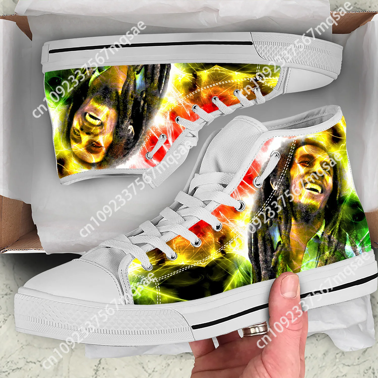 Hot Bob Marley Classic Canvas Shoes Fashion Cloth Shoes High Top America Flag Lightweight Breathable Mens Womens Latest Sneakers