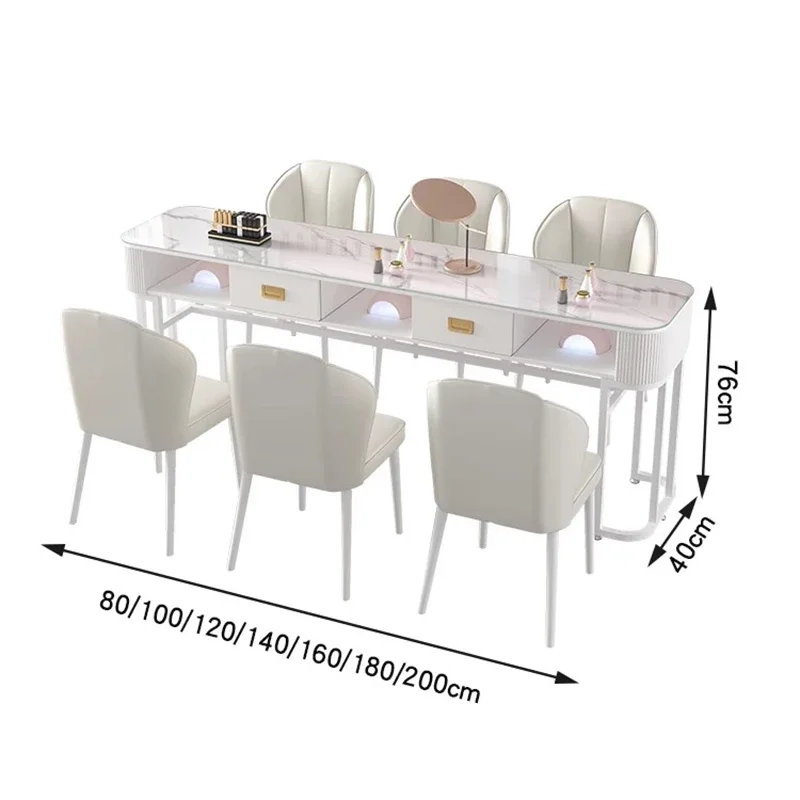 Decoration Professional Nail Tables Glass Designer Manicure Nails Table Salon Tavola Per Unghie Salon Furniture