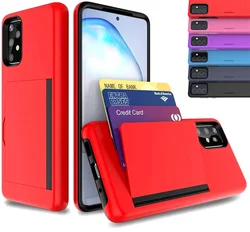 Wallet 3-Card Slot Credit Card Holder Case for Samsung Galaxy A52 A52S A 52S 5G A72 A 52 S22 Ultra Plus S21 S20 FE A12 Cover