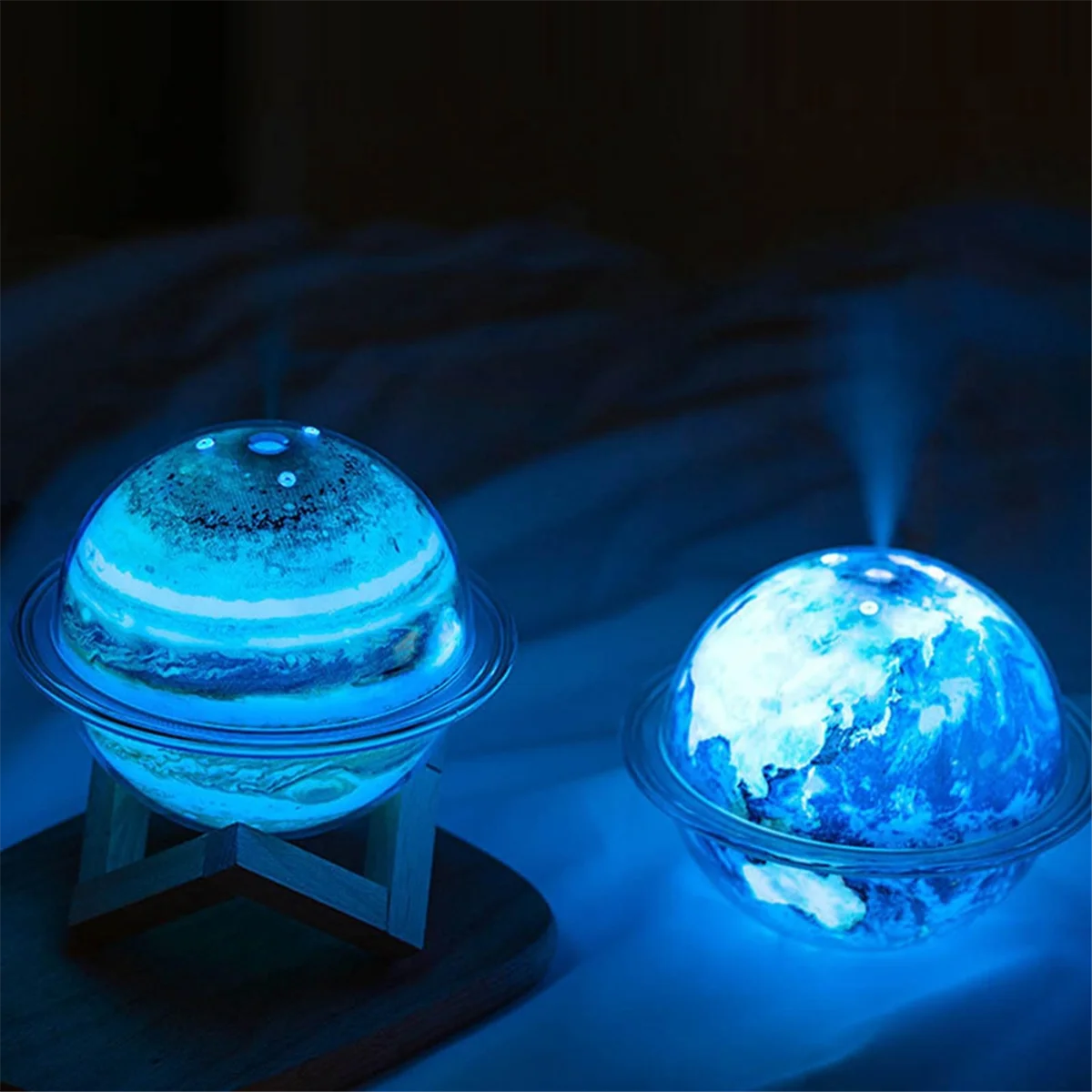 Humidifiers for Bedroom, Cool Mist Humidifiers for Baby, LED Light and Humidifier 2-in-1, Planet Light Humidifiers,Earth