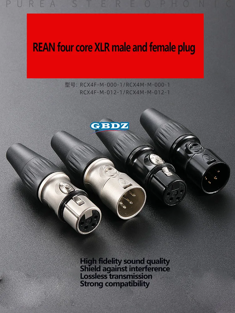 NUTRICK's REAN 4-poliger vergoldeter XLR-Stecker, männlich/weiblich, symmetrischer XLR-Stecker, JS1764BG/YS1774BG/YS1764/YS1774 – Detail 3