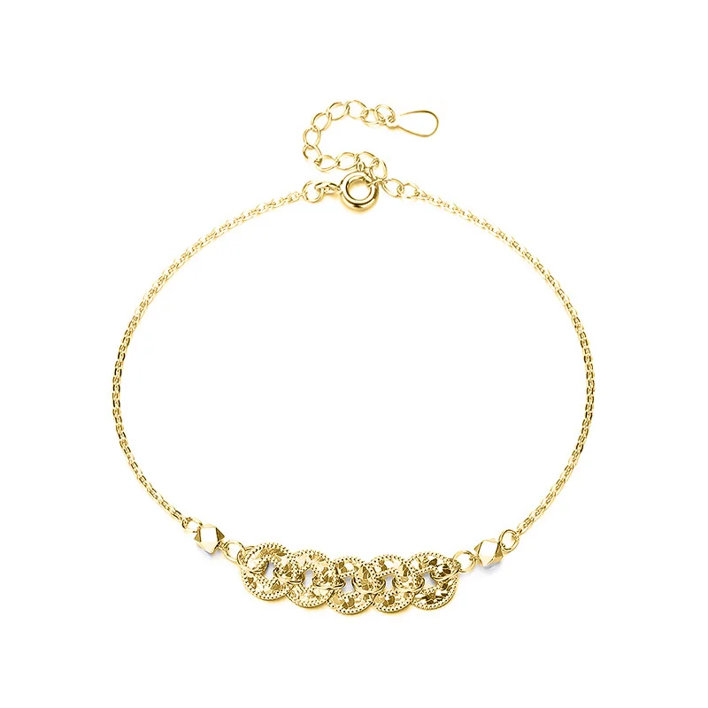 

S925 pure silver jewelry, five emperor coin bracelet, women's light luxury fashion jewelry, niche versatile accessories