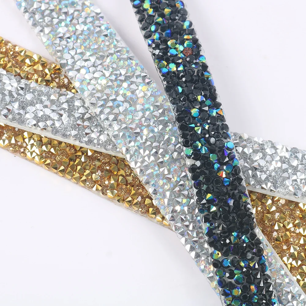 Rhinestone Chain Tape Trim Resin Diamond Belt Strip Double-sided Adhesive Self-adhesive Clothing Accessories DIY Accessories