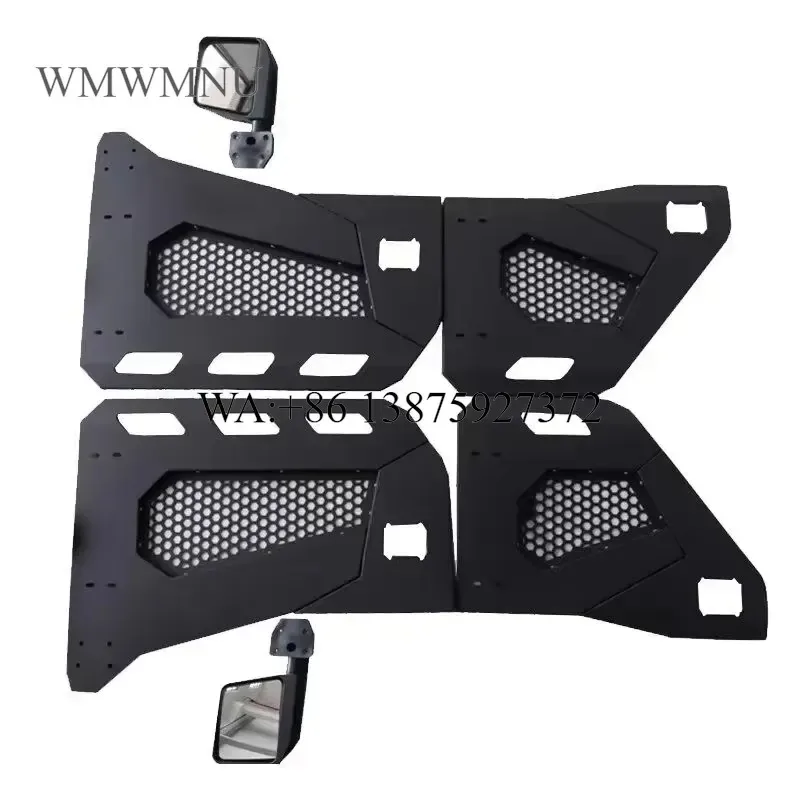 Wmwmnu Steel Tube Half Door with Side Mirror for JK 2007-2017 4 Door 4x4 Vehicle Tubular Half Door W Rearview