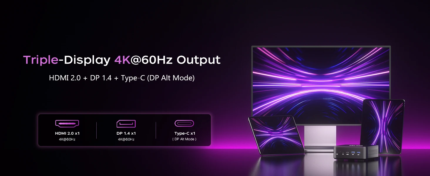 Peladn WO7 MiniPC AMD Ryzen™ 5 6600H (6 Cores,Up to 4.5 GHz) AMD Radeon™ 660M 16GB LPDDR5 512GB SSD WIFI 6 BT5.3 Support Dual Gigabit LAN Triple-Display 4K@60Hz Output Windows 11 pro Computer