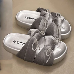 Platform Sandals Women's Summer New Double Bow Sandals Fashion Anti-slip Wear-resistant Beach Shoes