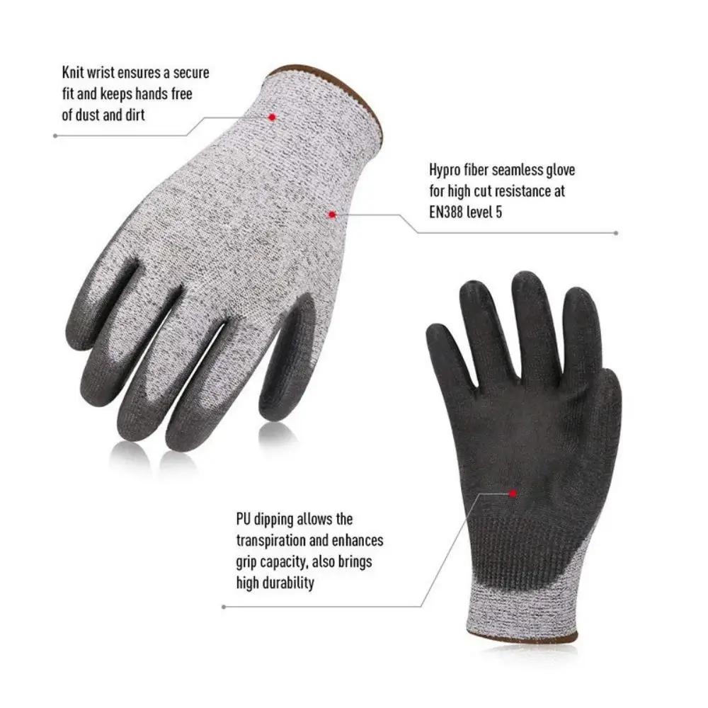 IOS Certified Cut-Resistant Grade 5 Dipped Kitchen Gloves, Knife-Edge Puncture-Resistant, Cut-Resistant And Non-Slip Hppe Gloves