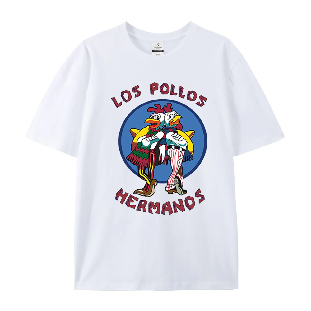 

Breaking Bad LOS POLLOS Hermanos Men's T-Shirt 100% Cotton Short Sleeve Graphic Tee TV Series Merchandise Streetwear