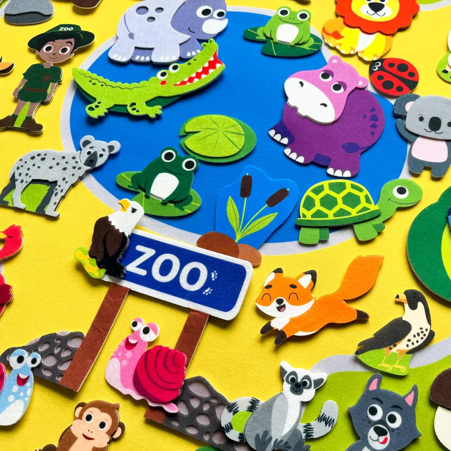 Zoo Tiere Filz Geschichte Bord Set Montessori Lernen Spielzeug Interaktive Storytelling Lehre Spielen Wand Hängen Kits Für Kinder Geschenk – Detail 7