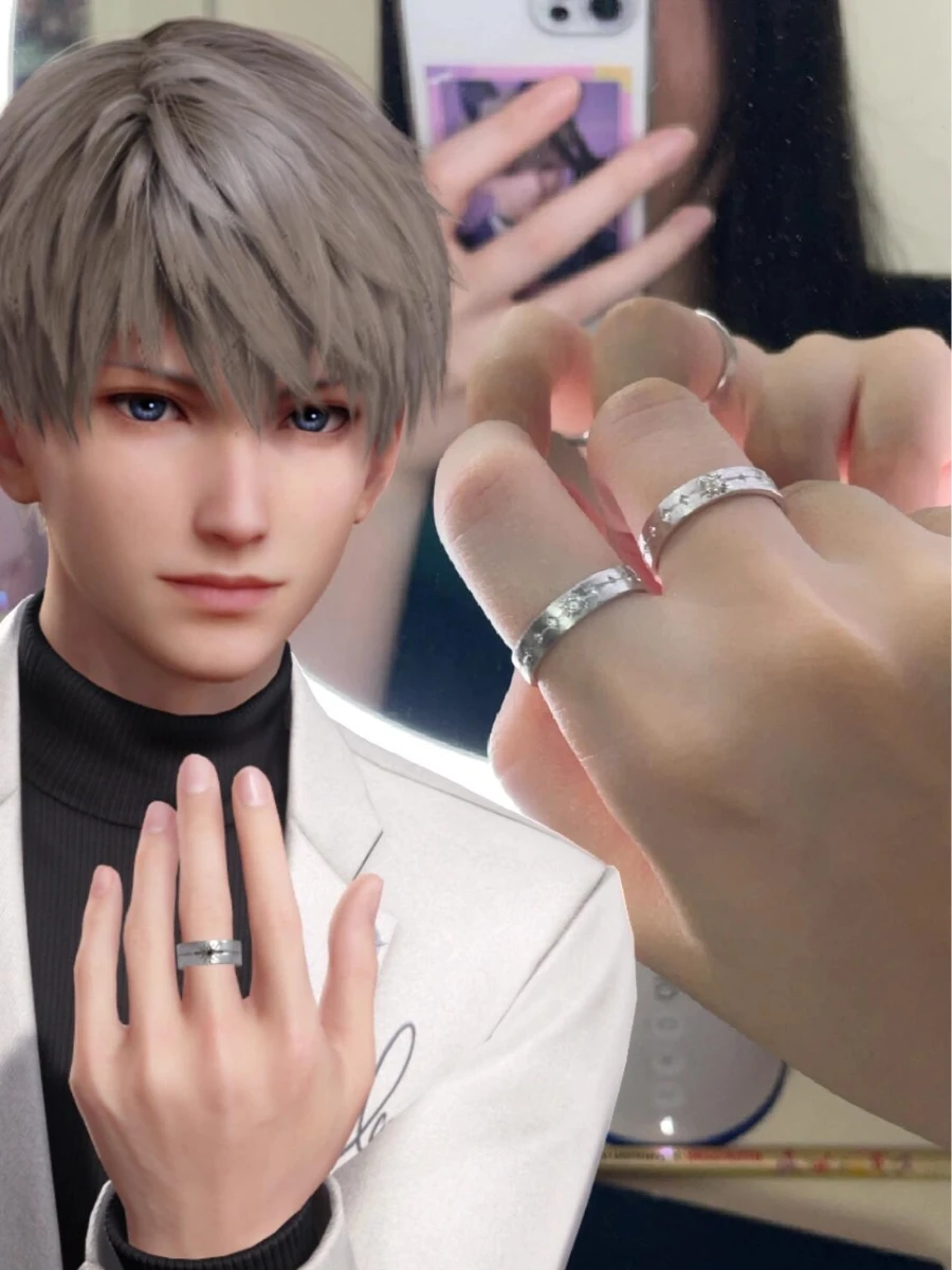 Game Love and deepspace Xavier Rings S925 silver Adjustable Opening Couple Wedding Ring Exquisite Cosplay Jewelry Doujin Gift
