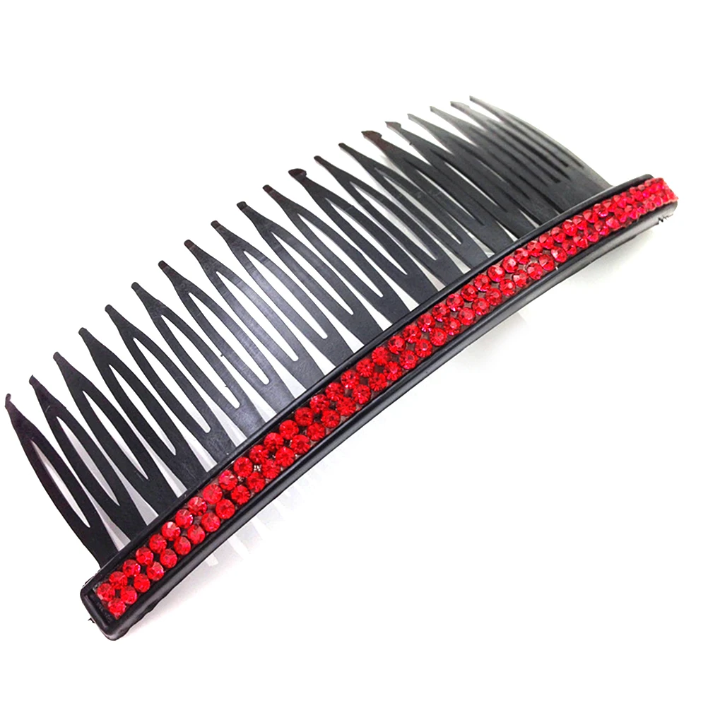 

5pcs Black Plastic Hair Comb Lightweight Comfortable Wear Shiny Imitation Diamonds Bridal Hair Accessories Women Evening Party