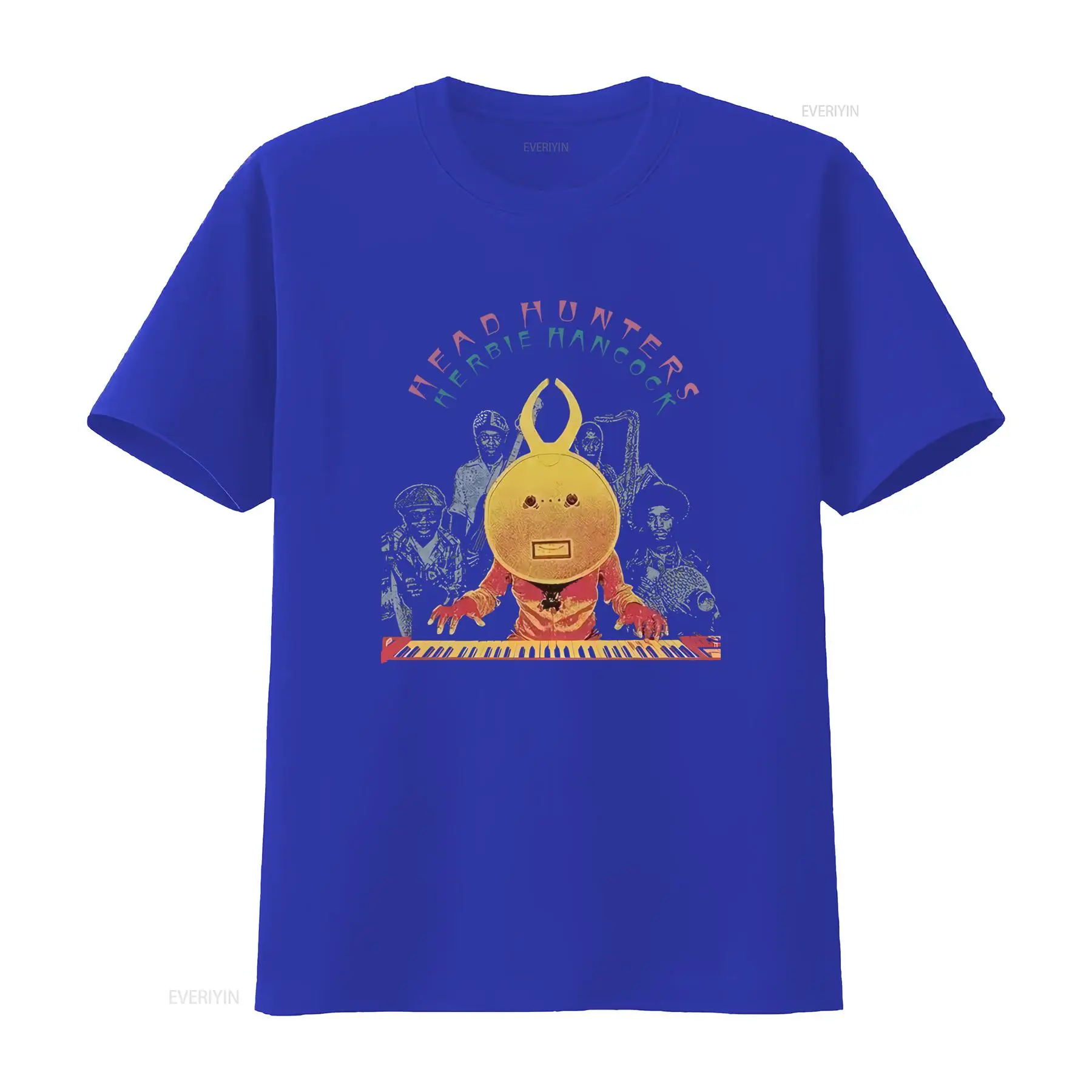 Vintage Herbie Hancock Headhunters Jazz Funk Bedrucktes T-Shirt Unisex 100% Baumwolle Retro Musik Streetwear Kurzarm-Shirt – Detail 8