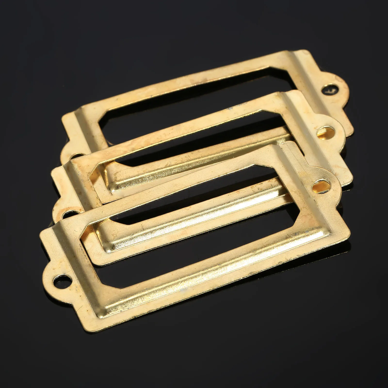 12PCS Large Drawer Label Cards For Jewelry Box Gift Box Cabinet Cupboard File Case Apothecary Golden/Antique Brass 70mm*33mm