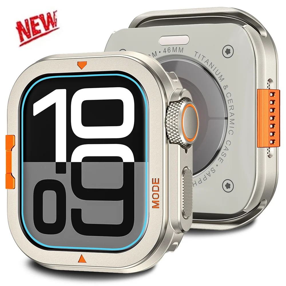 

Прочный чехол из алюминиевого сплава для Apple Watch Ultra 49 мм серии 10, 46 мм, металлический защитный чехол для Iwatch Series 9 8 7 6 5 45 мм 44 мм