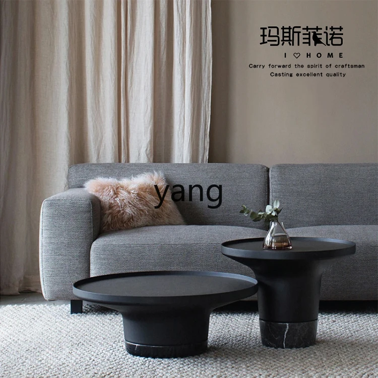 LTT， minimalist modern creative metal gyro round high and low coffee table side table living room home