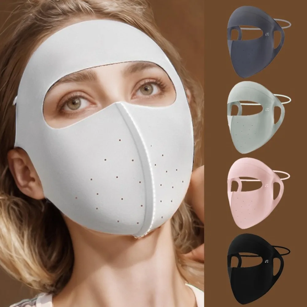 Новая дышащая маска из ледяного шелка, бесследная солнцезащитная маска с защитой от УФ-лучей и ветрозащитной веревкой, Gini для лица, унисекс