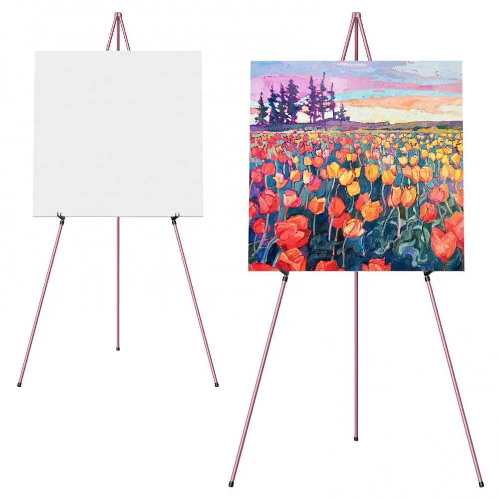 Wedding Poster Holder Adjustable Easel Stand Portable Metal Tripod Easel Stand for Canvas Art Display Wedding Sign Collapsible