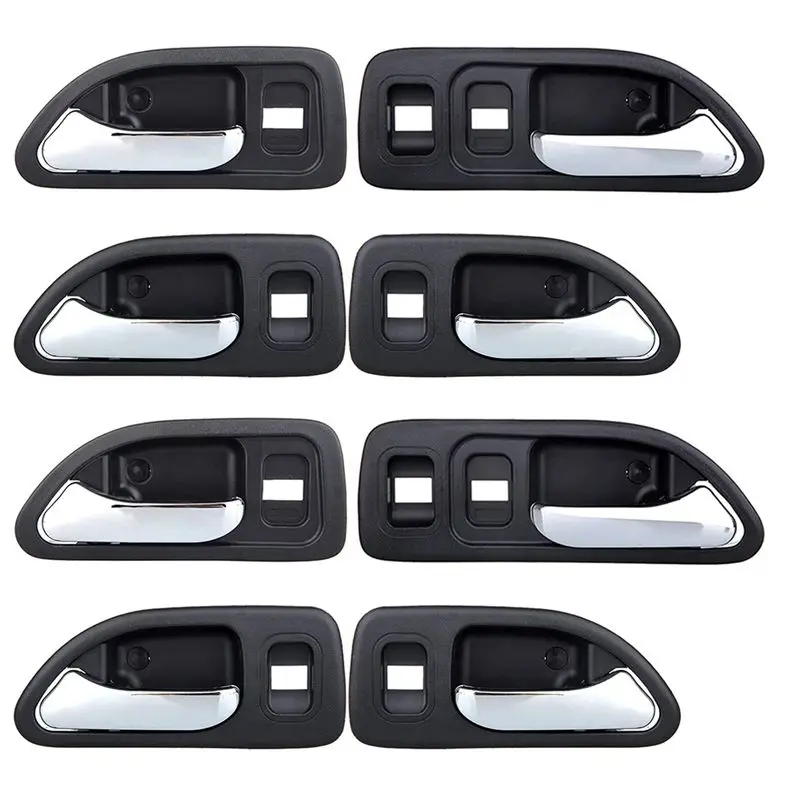 Efficientt-8X Car Door Handles Chrome Interior Inside Inner Front Rear Driver Passenger Side For Honda Accord 1994-1997