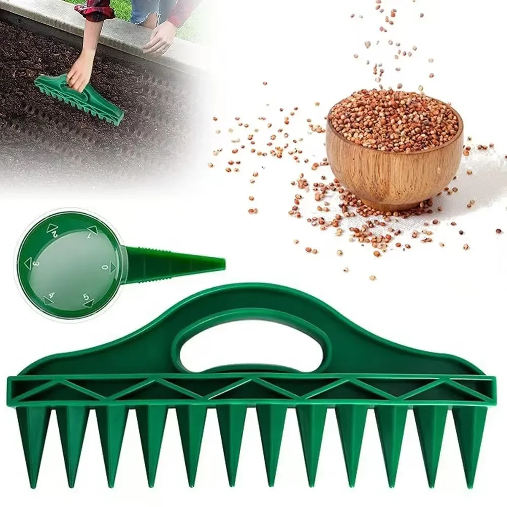 

1pc Durable Plastic Hand Dibbler Garden Seeder Tool, 12-Hole Fast Seeding, Waterproof Planting Aid for Efficient Gardening